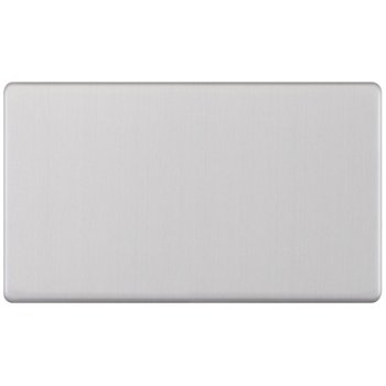 Selectric 5M-Plus Screwless Satin Chrome 2 Gang Blank Plate