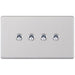 Selectric 5M-Plus Screwless Satin Chrome 4 Gang 10A 2 Way Toggle Switch