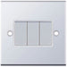 Selectric 5M Polished Chrome 3 Gang 10A 2 Way Switch with White Insert