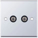 Selectric 7M-Pro Polished Chrome 2 Gang Satellite Socket with Black Insert