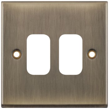 Selectric 7M-Pro GRID360 Antique Brass 2 Gang Faceplate
