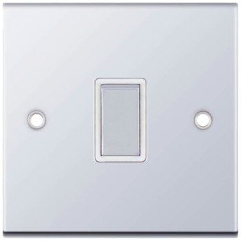 Selectric 5M Polished Chrome 1 Gang 20A DP Switch with White Insert