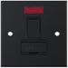 Selectric 5M Matt Black 13A DP Switched Fused Connection Unit with Neon and Black Insert