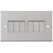 Selectric 5M Satin Chrome 6 Gang 10A 2 Way Switch with White Insert