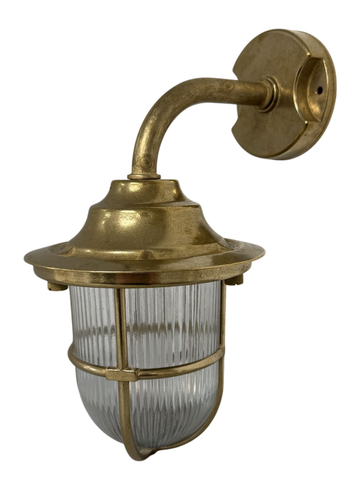 09121 Navigator Goose Neck Wall Lantern - Raw Brass