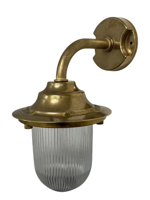 09125 Navigator Goose Neck Wall Lantern Plain - Raw Brass