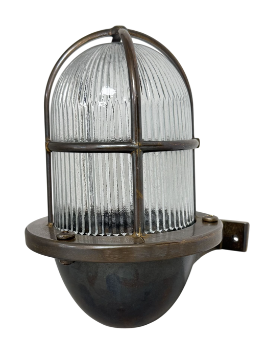 09185 Navigator Small Wall Lantern Uplight - Antique Brass