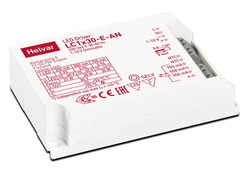 LC1x30-E-AN Helvar 1-10V Dim 30W 350MA 500Ma 700Ma 1-10V Dimmable LED Drivers Helvar - Easy Control Gear