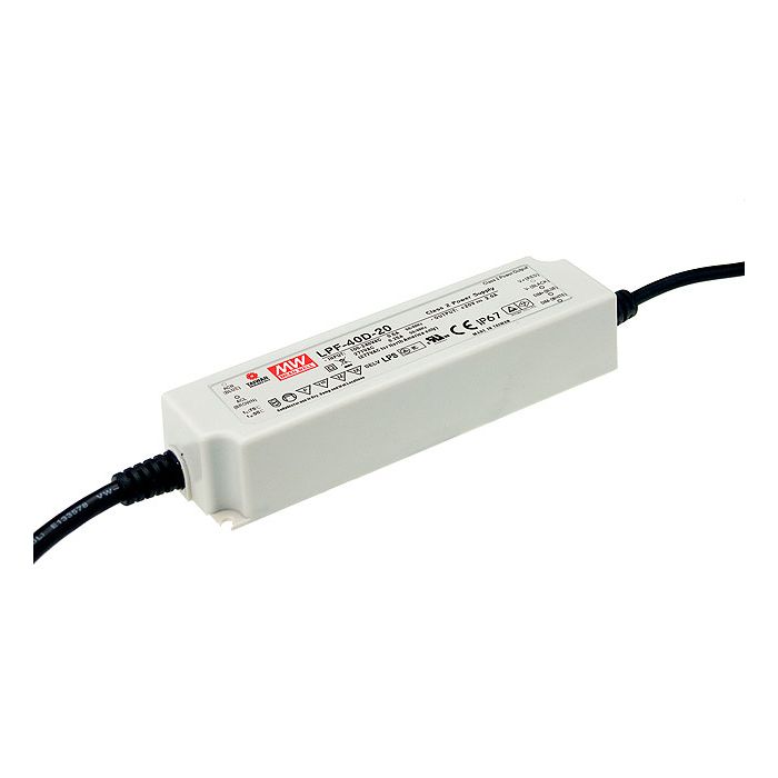 LPF-40D-12 - Mean Well Dimmable LED Driver LPF-40D-12  40W 12V LED Driver Meanwell - Easy Control Gear