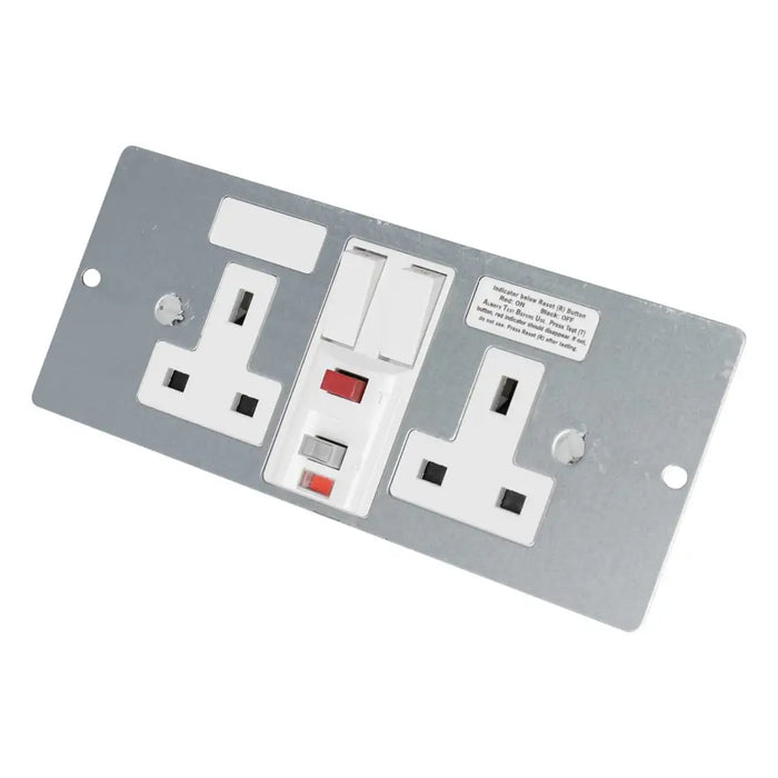 Marshall Tufflex 2 Gang RCD CE Switches Socket Plate for 4 Compartment Floor Box