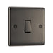 BG Nexus NBN12 Black Nickel 10AX 1 Gang 2 Way Plate Switch BG Nexus Metal - Black Nickel BG - Sparks Warehouse