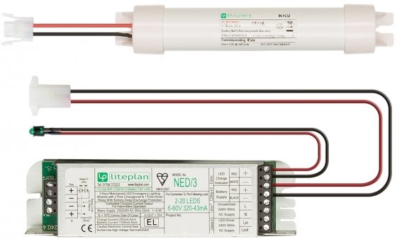 LitePlan NED/3/80-K Module, Battery and Charge LED Indicator from Lite-Plan Emergency Inverter Modules LITEPLAN - Easy Control Gear