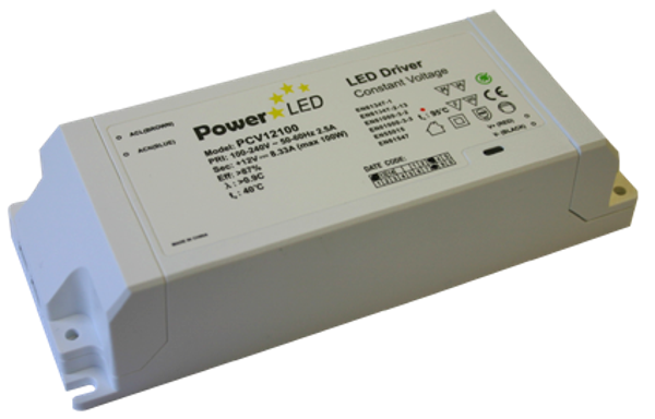 PCV12100 100W 12V 8.33A Non IP Rated Constant Voltage Power Supply Constant Voltage Driver Power Led - Easy Control Gear