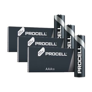 30X DURACELL PROCELL GENERAL PURPOSE AAA BATTERIES