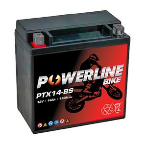 PTX14-BS POWERLINE MOTORCYCLE BATTERY 12V 14AH