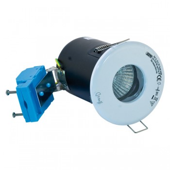 Selectric Die-Cast Steel IP65 50W Fixed GU10 Downlight with White Bezel