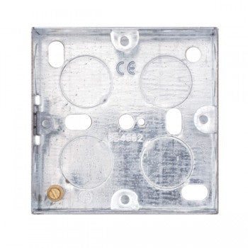 Selectric Square 1 Gang 35mm Galvanised Steel Back Box