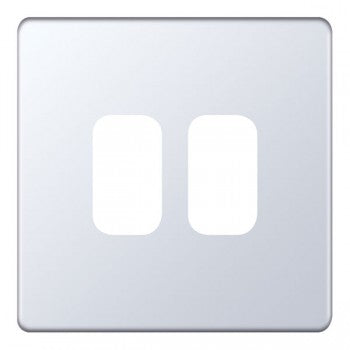 Selectric 5M-Plus GRID360 Polished Chrome 2 Gang Faceplate
