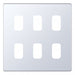 Selectric 5M-Plus GRID360 Polished Chrome 6 Gang Faceplate