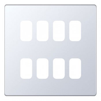 Selectric 5M-Plus GRID360 Polished Chrome 8 Gang Faceplate