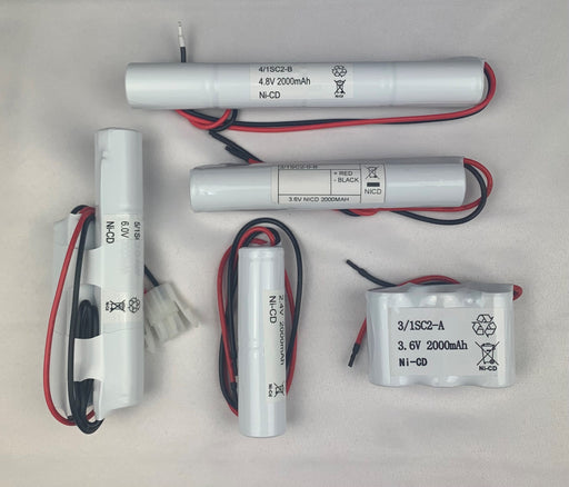 Sub C Ni-CD 1.5Ah 1.6Ah 2.0Ah 2.4v 3.6v 4.8v 6.0v Emergency Lighting Batteries Easy Control Gear - Easy Control Gear