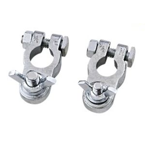 ZINC WING NUT BATTERY TERMINAL CLAMPS (PAIR) T066