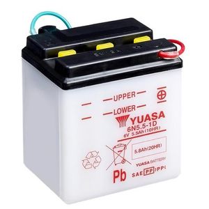 YUASA 6N5.5-1D MOTORCYCLE BATTERY 6V 5.8AH