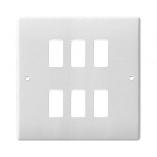 BG Nexus G86 Nexus Moulded 6 Gang White Front Plate - BG - sparks-warehouse