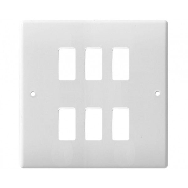 BG Nexus G86 Nexus Moulded 6 Gang White Front Plate - BG - sparks-warehouse