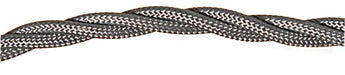 01012 Ecofix Triple Twisted Braided Flex 3 core 0.5mm Silver, mtr - Lampfix - Sparks Warehouse