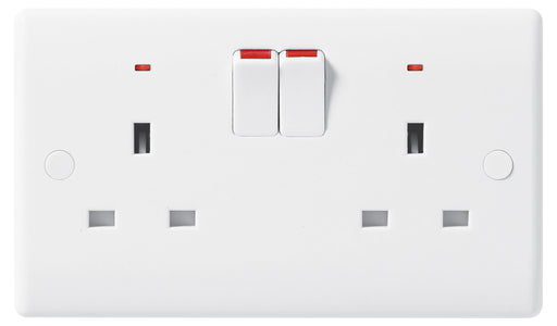 BG Nexus 826 13A 2 Gang Switched Socket With Power Indicator - BG - sparks-warehouse
