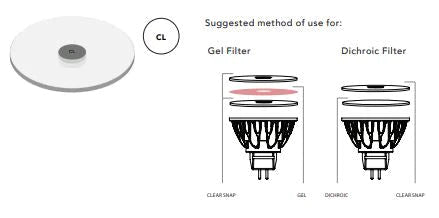 02185 - Soraa - Snap Lens - 4in Colour filter Clear LED Soraa - The Lamp Company