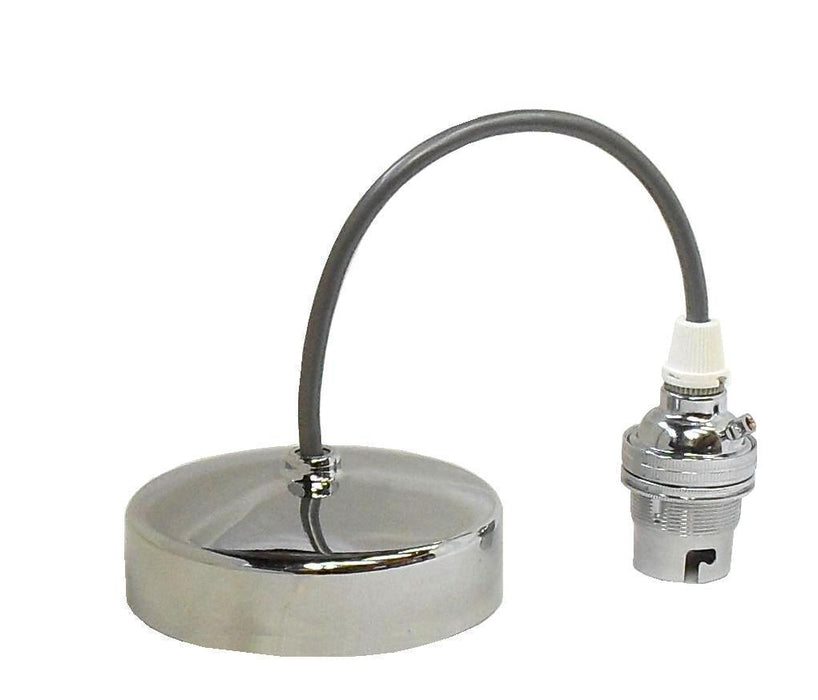 05029 Pendant Set 9" Polished Chrome (Silver Flex & Chrome Lampholder) - Lampfix - Sparks Warehouse