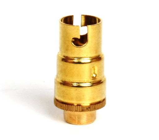 05180 SBC Candle 10mm Lampholder Brass - SBC / Small Bayonet Cap / B15, Brass, 10mm Thread Entry - Lampfix - Sparks Warehouse