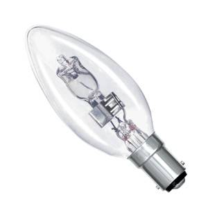 C18SBC-H-CA - Candle 18w Ba15d/SBC 240v Clear Energy Saving Halogen Light Bulb - 0635635603557 - The Lamp Company - Sparks Warehouse