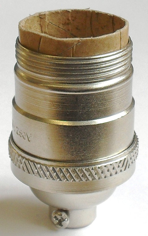 05418 E26 Nickel Unswitched Lampholder 10mm (for use in USA) - E26, Nickel, 10mm Thread Entry - Lampfix - Sparks Warehouse