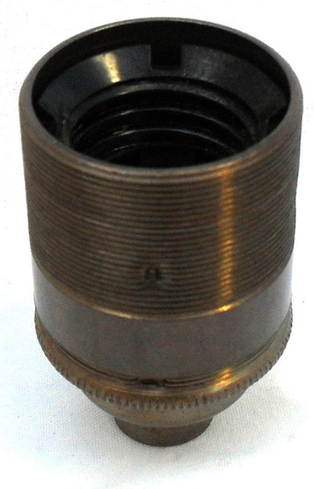 05584 Lampholder ½" ES Antique Brass Threaded Skirt - ES / Edison Screw / E27, Bronze, ½" Thread Entry - Lampfix - Sparks Warehouse