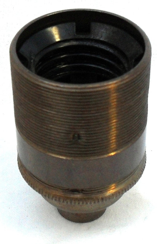 05584 Lampholder ½" ES Antique Brass Threaded Skirt - ES / Edison Screw / E27, Bronze, ½" Thread Entry - Lampfix - Sparks Warehouse