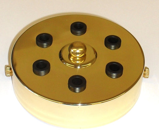05662 Metalbrite Ceiling Rose Brass 100mm Ø 6-hole - Lampfix - Sparks Warehouse
