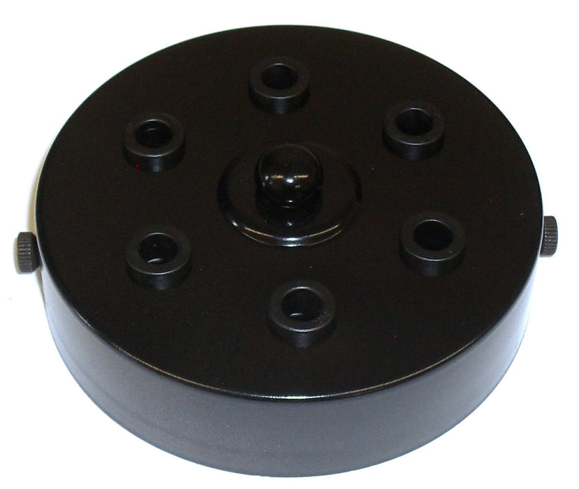 05668 Metalbrite Ceiling Rose Black 100mm Ø 6-hole - Lampfix - Sparks Warehouse