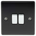 BG Nexus NMB42 Metal Matt Black & Chrome Light Switch Plate - Double 2 Gang 2 Way - BG - Sparks Warehouse
