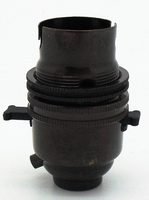 05735 Ecofix BC Lampholder ½" Switched Bronze External Earth - BC / Bayonet Cap / B22, Bronze, ½" Thread Entry - Lampfix - Sparks Warehouse