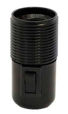 05804 - Continental Lampholder 10mm ES Threaded Black Switched - LampFix - sparks-warehouse