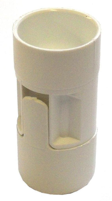 05811 SES Candle Lampholder 10mm, Height 50mm - Screw Terminal - SES / Small Edison Screw / E14, White Plastic, 10mm Thread Entry - Lampfix - Sparks Warehouse