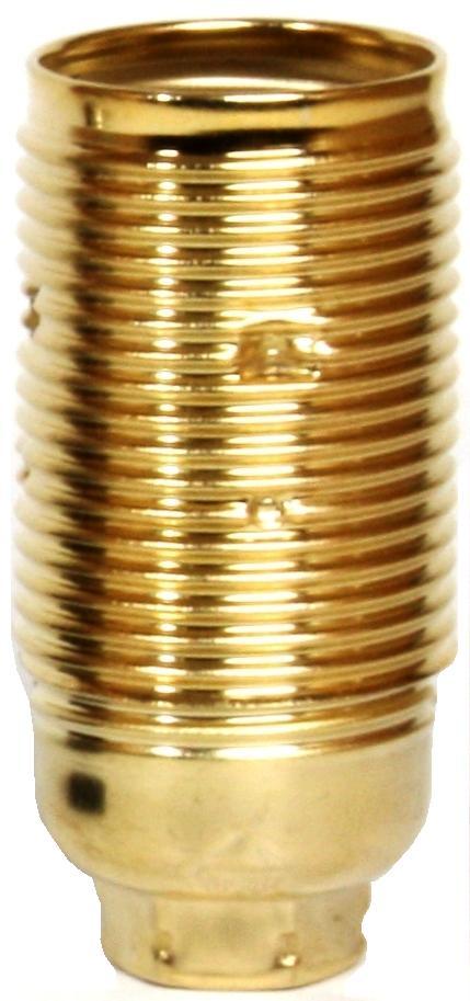 05919 Lampholder 10mm SES Brassed Full Threaded Skirt - SES / Small Edison Screw / E14, Brass Plate, 10mm Thread Entry - Lampfix - Sparks Warehouse