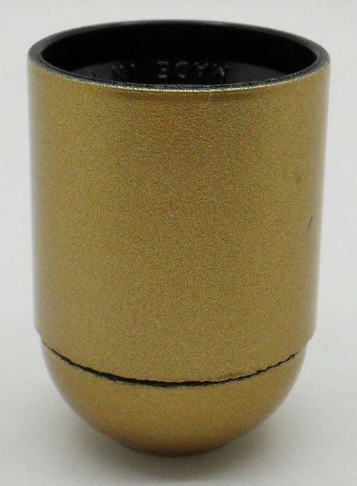 05958 Lampholder 10mm ES Smooth Skirt Gold - ES / Edison Screw / E27, Gold Plastic, 10mm Thread Entry - Lampfix - Sparks Warehouse