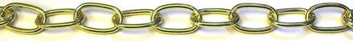 05996 Ceiling Chain WELD LINK Large Flat Side Solid Brass 25x16mm, mtr - Lampfix - Sparks Warehouse