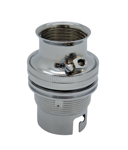 06225 - BC Lampholder 20mm Unswitched Chrome- To Fit 20mm Conduit Lampfix - Sparks Warehouse