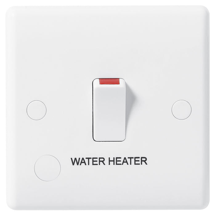 BG Nexus 832WH 20A Double Pole Switch FUSED With FLEX Outlet Labelled  *WATER HEATER* - BG - sparks-warehouse