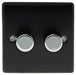 BG Nexus NMB82P Metal Matt Black & Chrome 2 Gang (2G) 2W 400W Dimmer Light Switch - BG - Sparks Warehouse